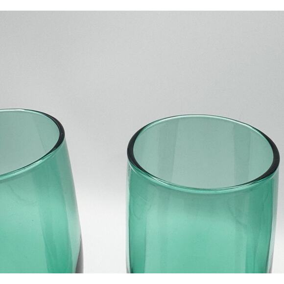 Libbey Champagne Glasses Set of 4 Juniper Green Teardrop Flutes Stemware 8.25" - Picture 3 of 7